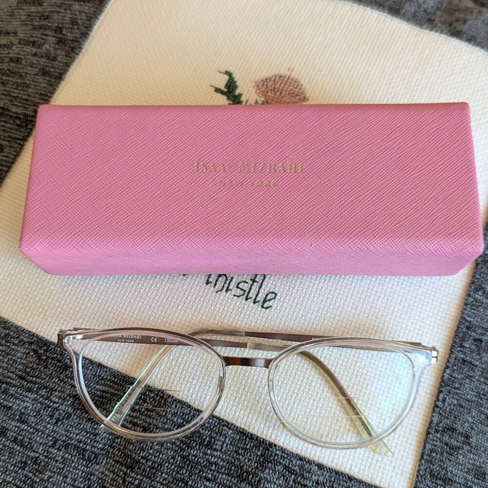 Isaac Mizrahi Eyeglasses FRAMES IM30001 PK, 50 18 135 Bronze Clear & Case